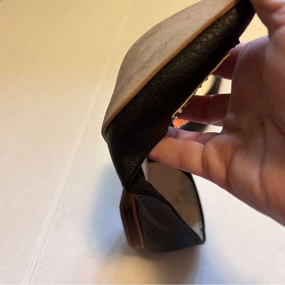 Vintage Buskens Black Leather Studded Geometric Shoes Pointed Toe Small - Picture 7 of 14